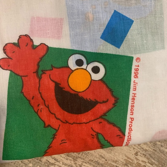 Sesame Street Other - Vintage 1996 Sesame Street Twin Flat Sheet Elmo Big Bird Ernie Cookie Monster